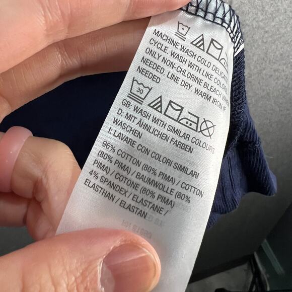 Isaac Mizrahi LIVE! Essentials Ribbed Pima Cotton Cardigan Dark Navy Size Small - Picture 9 of 10